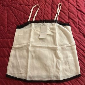 Zadig & Voltaire white and black Silk Camisole